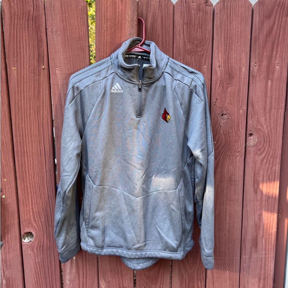 Adidas Gray Men's Quarter-Zip Jacket